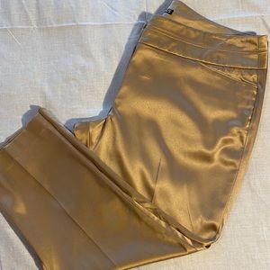 Women’s Express Light Gold Satin Dressy Crop Pants